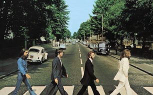 The front cover of the Beatles' Abbey Road LP