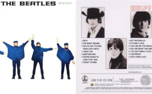 The front and back covers of the Beatles LP Help!AC