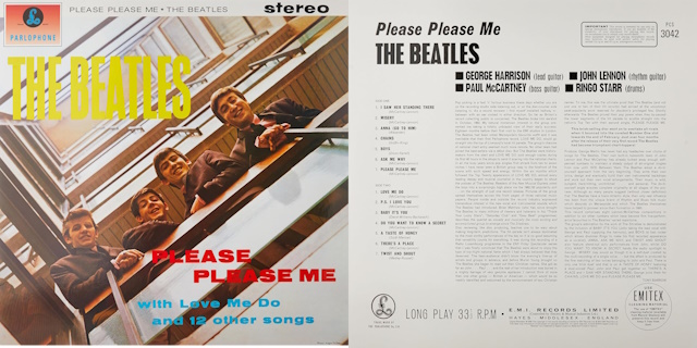 The cover of the Beatles first LP, Please Please Me