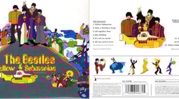 The front and back covers of the Beatles' Yellow Submarine LP