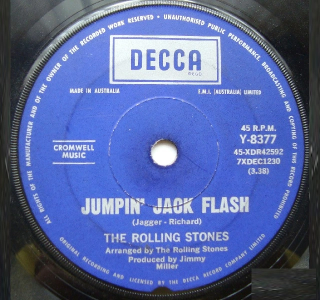 Rolling Stones Jumpin' Jack Flash Decca 45 single record